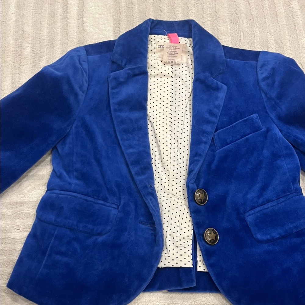 Crewcuts Blue Velvet Kids Blazer
